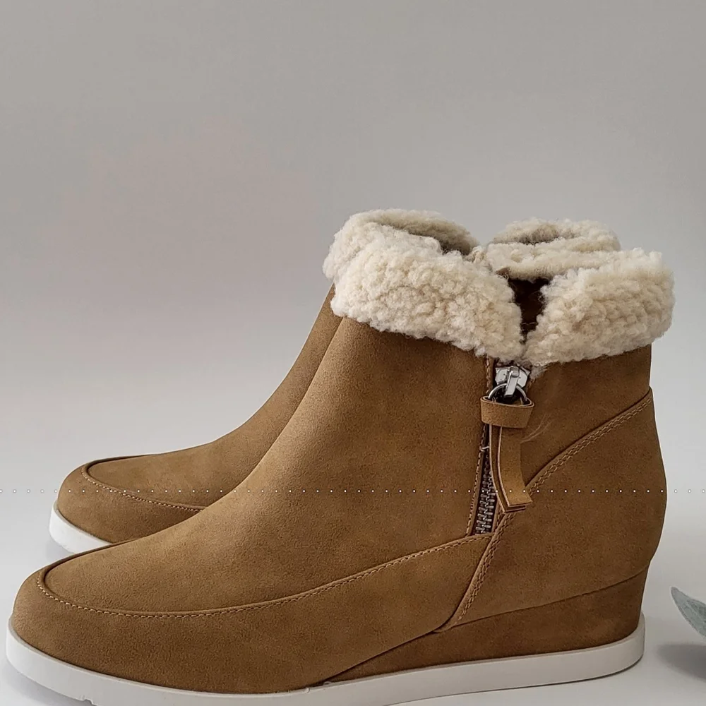 Style & Co. Women's Danniee Faux Leather Wedge Ankle Boots. 7M